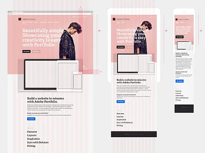Responsive marketing site adobe desktop grid marketing mobile portfolio responsive tablet website