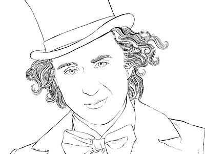 Gene Wilder • Willy Wonka actors digital illustration gene wilder illustration people portrait stars watercolors willy wonka