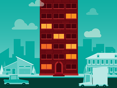 Street To Sky apartment car city clouds house iss moon sky space street truck