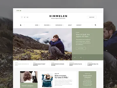 Himmelen blog creative magazine minimal onepage theme ui ux web web design wordpress