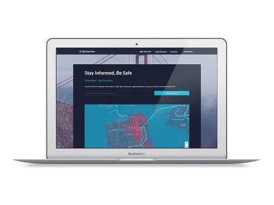 Crime Stats – Keep Your San Francisco Safe analyzing bannerman claire paoletti crime crime analytics getbannerman guard security landing map crime map red blue safe web design