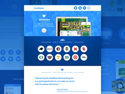FanMaker.com homepage sports web design web site