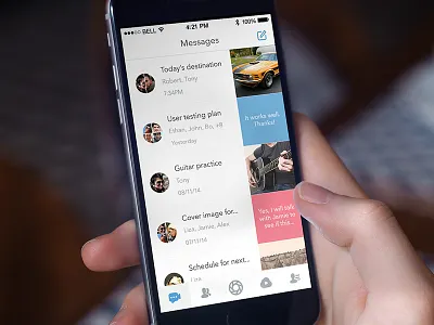 Video Messaging app chat message photo record social streaming ui video