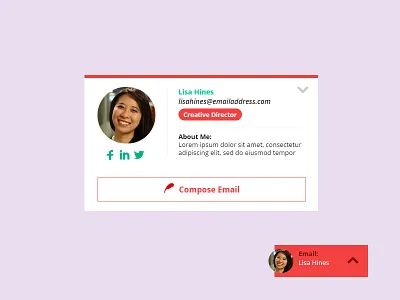 A fixed email card thingy...