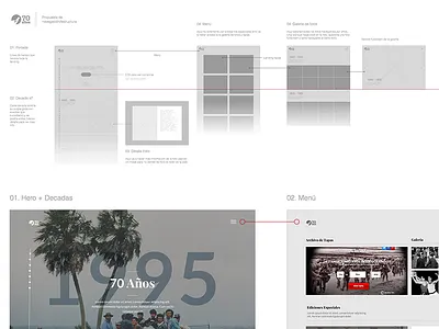 Clarin 70 años Navigation Proposal clarin fold line landing navigation newspaper promo structure