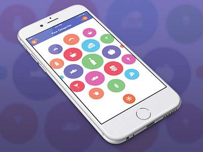 iOS - Navigation Concept bubbles colors concept e commerce food icons ios iphone navigation pastel