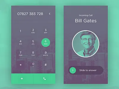 003 - Dialer 100dayui bill gates dialer gradient phone ui