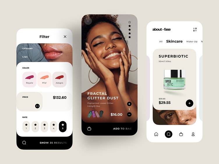 Makeup Product App Design by Bogdan Nikitin for Nixtio on Dribbble