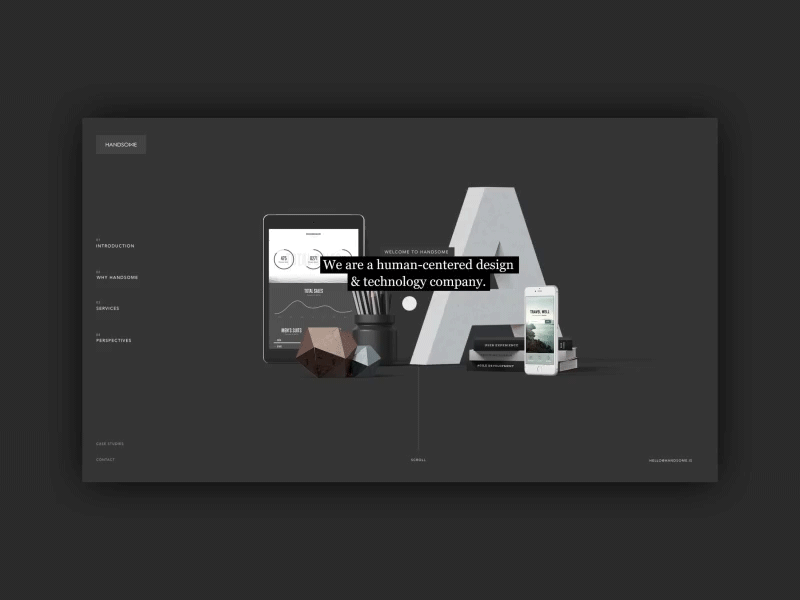 Navigation concept dark handsome navigation premium ui ux web