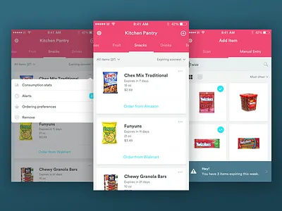 Design Challenge - Pantry App app cards challenge food material material design pantry ui ux