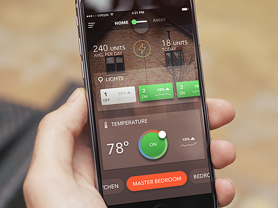 Manage Home Appliances- Shot Week 06 graphs ios app iphone 6 make in india mobile ux slider temperature