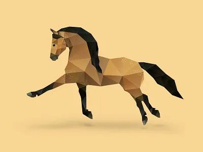 Andalusian Horse. animal animals cute animals horse low poly low polygon photoshop photoshop cc pony vector vector art