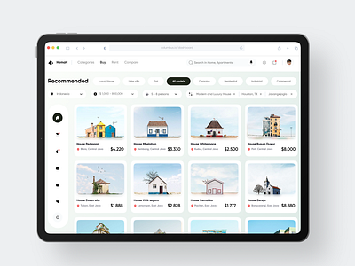 Dashboard - Real Estate agent building buy land clean dashboard design house map properties property real estate real estate agency realestate realtor rent residence simple ui uiux web app