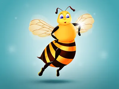 Bee Meets Magic 2d art bouncer cartoon character children concept design honey bee illustration magic security guard