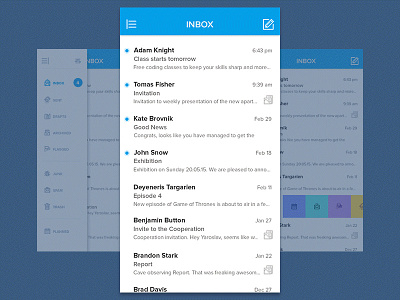 Simple Inbox 3d touch after effects animation app force touch gif inbox ios mail material mobile ui ux