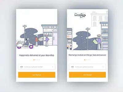 Tutorial screens app compass design flat illustration onboarding travel tutorial ui ux vector