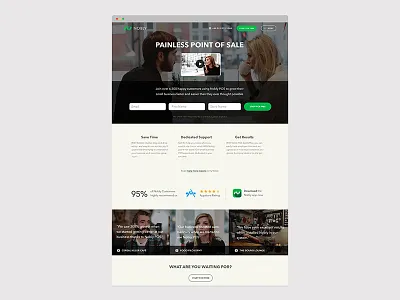Nobly POS Marketing clean design holding landing page long form minimalistic pos startup ui ux