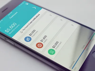 Budget Planner App iPhone Screen app budget chart data expenses finance ios iphone manage ui design