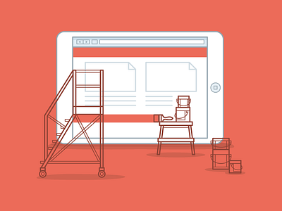 Design agancy building business construction cute illustration imac ipad iphone paint site stokarenko vector
