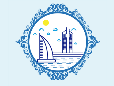 Dubai borg el arab dubai illustration landmark outdoor