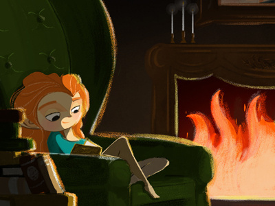 Reading Nook character character design digital art digital illustration digital painting drawing illustration