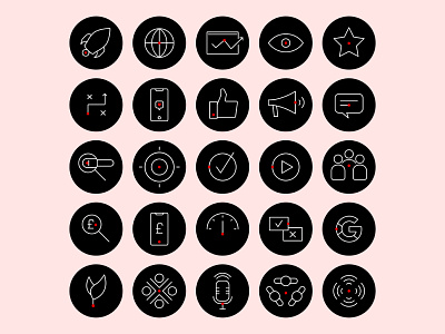 Bespoke icons / pictograms digital graphic icon illustration