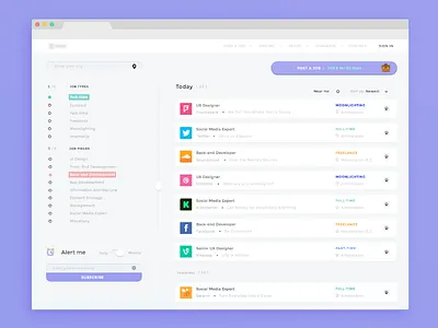 Job Board : Real Pixels color design desktop flat freelance job board responsive ui user experience user interface ux web