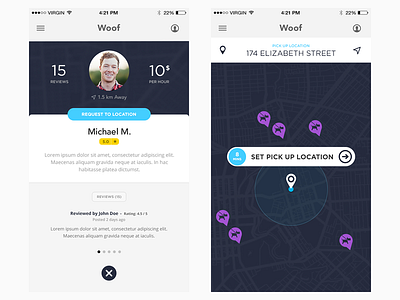 Pets app clean ios location mapbox pets profile ui ux walkers