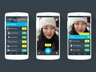 ScreenPop Redesign Concept android app material design redesign