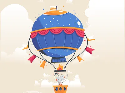 Hot air balloon balloon clouds float floating hot air balloon illustration sky travel