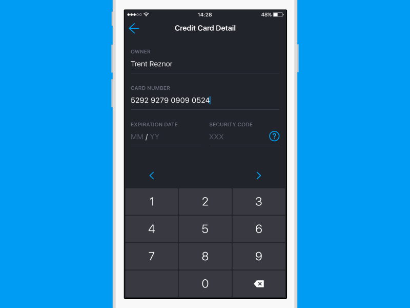 Credit card checkout 002 animation card checkout credit dailyui form ios ui ux