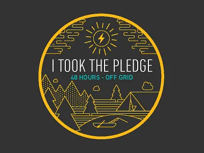 Off Grid Badge badge camping canoe illustration outdoors tent