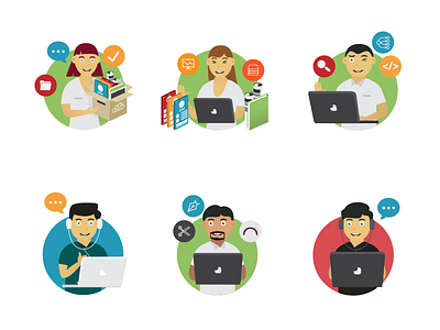 Characters for Scrum Infographic characters designs flat illustration infographic scrum vector