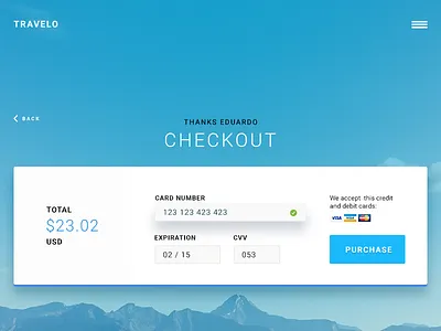 Payment card checkout light material minimal payment