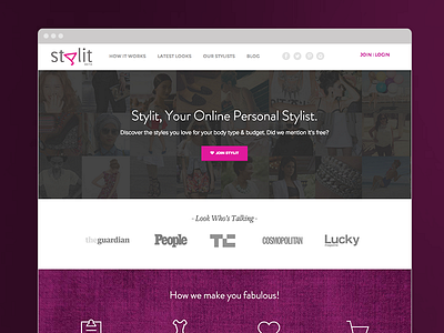 Fashion Tech Homepage fashion homepage startup web design stylist website