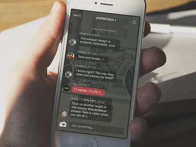 Chill With Us chat iphone messaging mobile private secure ui ux