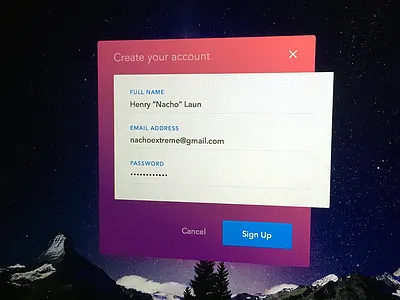 Daily UI: Day 1 - Sign Up 001 buttons dailyui form gradient signup ui