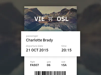 Boarding Pass airplane airport clear flight ios iphone simple ticket ui white