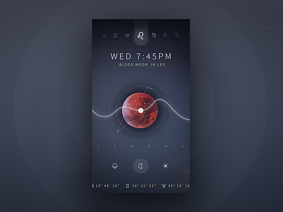 Astrology Mobile App android dark dashboard data handsome ios ios9 navigation space ui ux