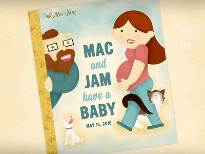 Baby Announcement baby book cat dog little golden book pregnant