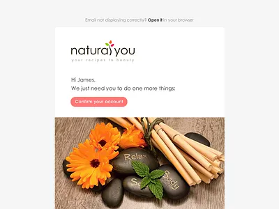 Confirm your account beauty browser clean emailing flat newsletter recipes ui ux web