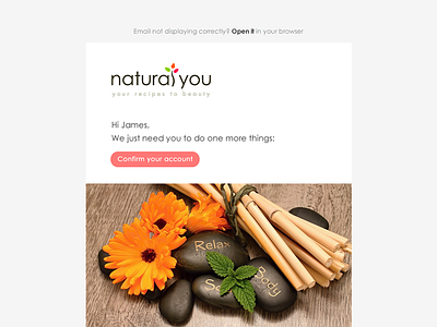 Confirm your account beauty browser clean emailing flat newsletter recipes ui ux web