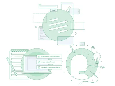 Filanthropy Convince Your Boss Icons agency collaboration illustrator monoline to do vector