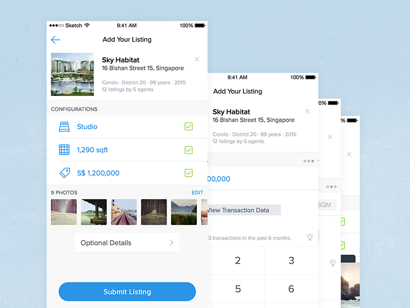 Create Listing app ios mobile real estate startup ui ux