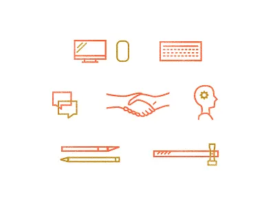 Craft/Design Icons computer craft design hammer handshake icons keyboard monitor mouse process relationship tools