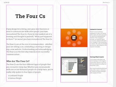 Testing Facing Pages w/ Content for MVUX book design grid mvux print wepiphany books