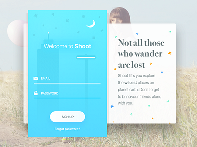 Sign Up Card download email free gradient illustration login resources shoot signup sketch travel ui