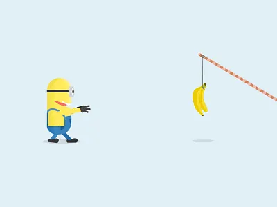 Ba-ba-ba-ba-banana after effects animation ba ba ba banana blue gif hands legs minion rope tongue yellow
