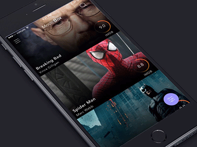 Movie Discivery App animation app gif icon imdb iphone rating show tv ui ux
