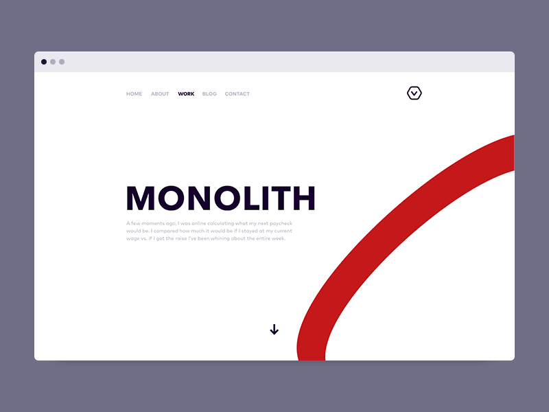 Monolith Case Study animation case study illustration investment one page portfolio typography ui ux vector website white